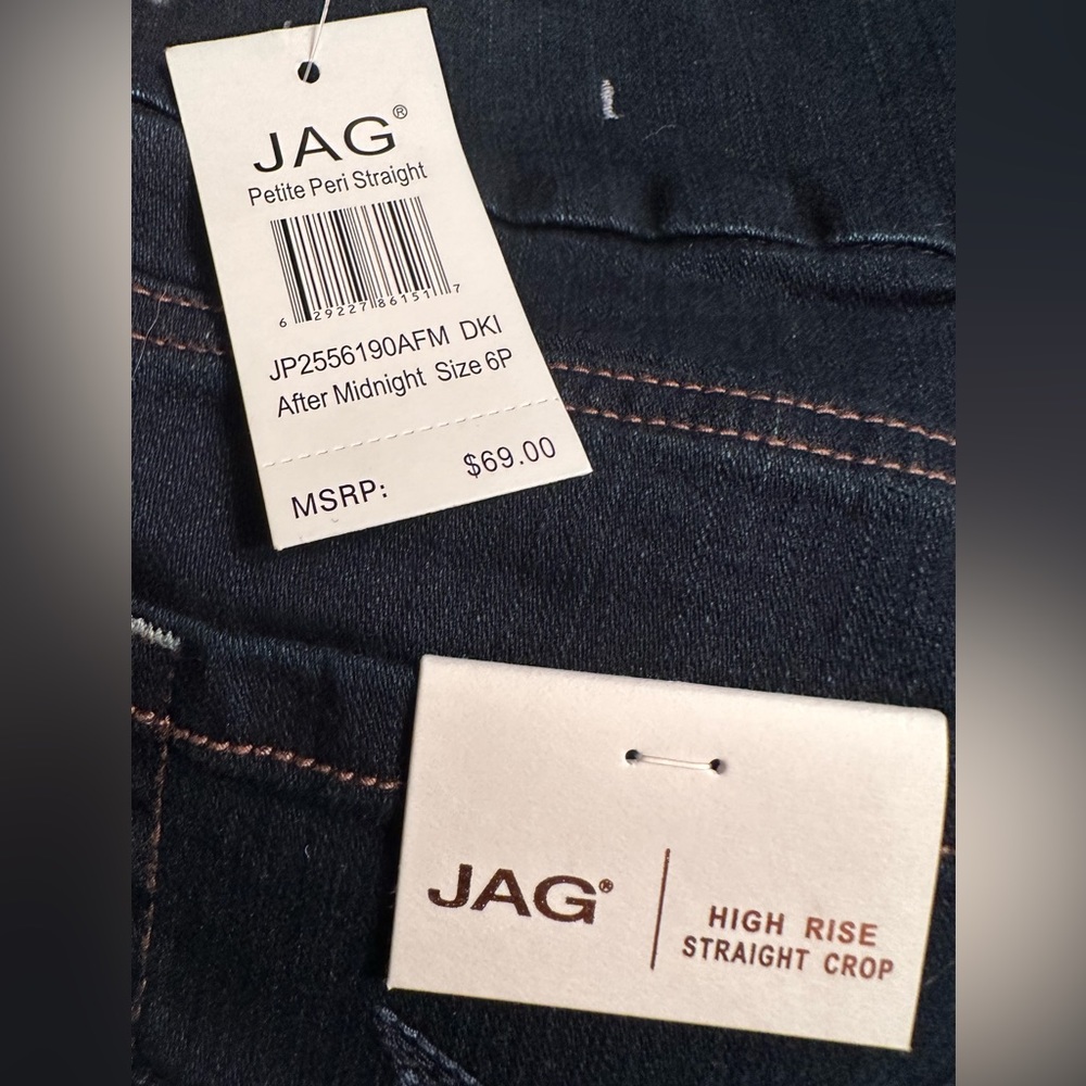 Jag high rise straight crop size 6P petite color after midnight nwt - Picture 3 of 3